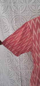 Vestido Largo de Tela de Algodón Ikat Tejido a Mano al por Mayor con Cintura Ajustable, Vestido de Manga Corta, Ropa Casual para Mujer - Product Image 4