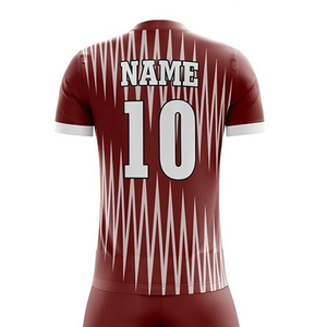 Conjunto de Camiseta y Pantalones Cortos de Fútbol Sublimados Rojos y Blancos Personalizados para Hombre, Cuello en V, Manga Corta, Poliéster que Absorbe la Humedad, Cintura Elástica - Product Image 6