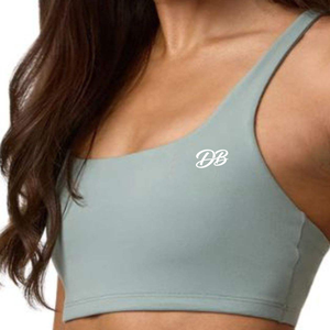 Sujetador Deportivo Verde Salvia con Logotipo Personalizado para Mujer, Top Corto Deportivo Acolchado de Alta Sujeción para Gimnasio, Ropa Deportiva al por Mayor - Product Image 6