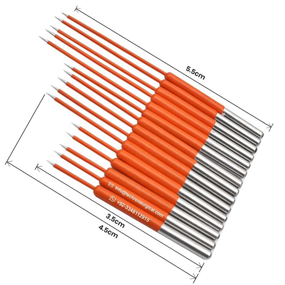 नारंगी माइक्रो विच्छेदन सुइयों 5cm सीधे