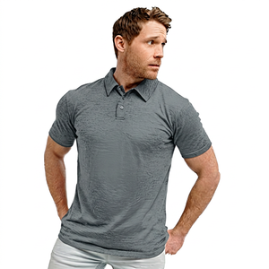 Polo de Manga Corta Negro para Hombre, Tejido de Punto, Secado Rápido, Corte Casual, Largo Regular - Product Image 4