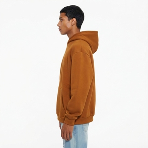 Men's Oversized Hooded Sweatshirt Solid Color Cotton Fleece Pullover Front Pocket Casual Streetwear Heavyweight Baggy Hoodie <b>boy</b> - Product Image 3