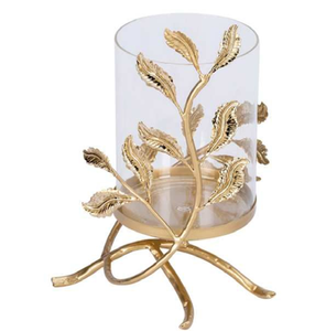 เชิงเทียนโลหะรูปดอกบัว 3 ดวง สไตล์โบราณ สีทอง งานศิลปะ ตกแต่งสวยงาม มีจำหน่ายในราคาขายส่ง - Product Image 2