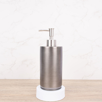 Ensemble d'accessoires de salle de bain en acier inoxydable brossé couleur bronze, 4 pièces : distributeur de savon, porte-brosse à dents, gobelet, porte-savon