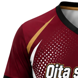 Custom Maroon Gold Sublimated Volleyball Jersey Short Sleeve Sports Uniform Shirt Team Competition Wear Athletic Game Clothing - Product Image 3