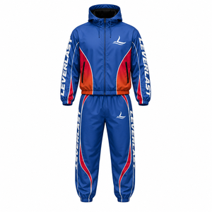 Ropa Deportiva con Franjas Reflectantes de Poliéster con Logotipo Personalizado, Trajes Cortavientos para Hombre, Ropa Deportiva Impermeable Delgada, Chándal Unisex - Product Image 2