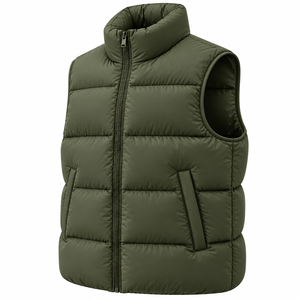 Chaleco Acolchado para Hombre al por Mayor, Sin Mangas, Cálido, de Invierno, para Exteriores, Color Sólido, Personalizado, Ropa Exterior Masculina - Product Image 5