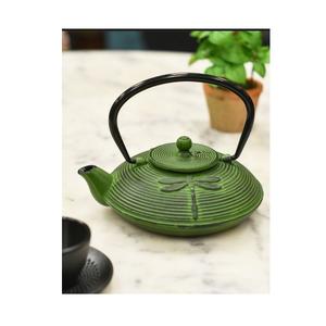 Hermosa Tetera Redonda de Hierro Fundido con Diseño de Flores Doradas, con Tapa y Asa, Tetera Decorativa para Servir Té - Product Image 4