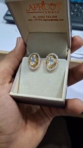 14K Yellow Gold Polki Diamond <b>Halo</b> Stud <b>Earrings</b> 2.35Ct Total Lab Grown Diamonds IGI Certified Indian Made - Product Image 3