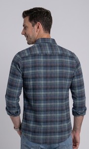 Camisa Enovate a Cuadros, Doble Botonadura, Manga Larga, Corte Regular, Casual, Unisex, Transpirable, de Algodón - Product Image 3