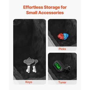 Custodia rigida per chitarra acustica a forma di zucca 43.31 con chiusura a chiave, imbottitura in PVC e rivestimento morbido per la protezione dell'strumento musicale - Product Image 6