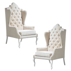 Hotel High Back Throne Chairs With Fabric <b>Cushion</b> Materials Hotel Wedding Furniture Hot Selling Wooden Throne Chairs - Product Image 3