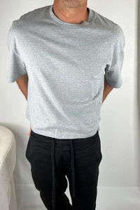 เสื้อยืดโอเวอร์ไซส์พิมพ์โลโก้ตามสั่ง ขายดี สำหรับผู้ชาย ผ้าฝ้ายออร์แกนิค 100% น้ำหนัก 240 กรัม เป็นมิตรกับสิ่งแวดล้อม ระบายอากาศได้ดี - Product Image 2