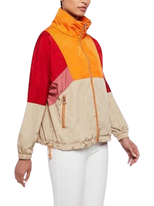 Custom Logo <b>Women</b> Colorblock Windbreaker <b>Jacket</b> Retro <b>Lightweight</b> Patchwork Stand Collar Zipper Casual Activewear Coat - Product Image 3