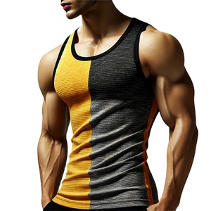 Usine directe de haute qualité hommes Gym débardeur respirant décontracté XL vêtements de Fitness coton lavé couleur unie sans manches plaine tricot - Product Image 1