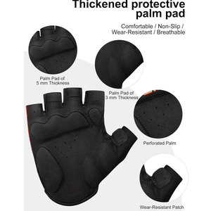 Gants de cyclisme unisexes Perfectionists à demi-doigts, imprimé animal, enduits de polyuréthane, noirs, en tissu tissé, antidérapants, pour la course - Product Image 3