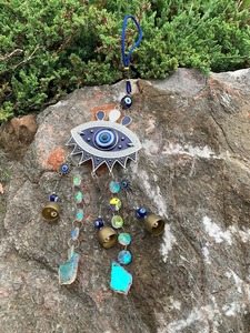 Atrapasueños de Protección Contra el Mal de Ojo para la Entrada, Decoración del Hogar, Cristal Colgante, Energía Positiva, Pieza de Arte con Reflejo de Luz de la India - Product Image 6