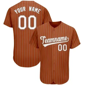 Wholesale Full Sublimation Blank <b>Baseball</b> Collar Vintage <b>Baseball</b> Stripes 3D Embroidery Quick Dry Breathable <b>Baseball</b> Jersey Men - Product Image 2