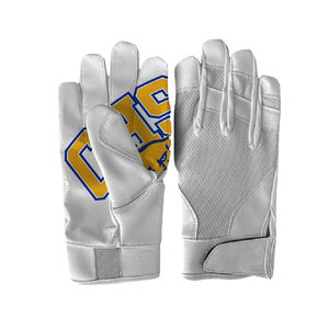 Guantes de Fútbol Blancos con Logotipo Azul Dorado Serigrafiado, Duraderos, Estilo Deportivo para Exteriores - Product Image 1
