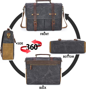 Maletín de Cuero Genuino al por Mayor para Hombre y Mujer, Color Beige, Gran Capacidad, Resistente, para Portátil, Bolso de Diseño, Logotipo Personalizado, OEM - Product Image 2