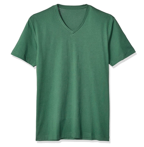 Camiseta de Cuello en V para Hombre, Lisa, de Algodón, Manga Corta, Suave, Cómoda, Informal, Delgada, Transpirable, para Verano - Product Image 1