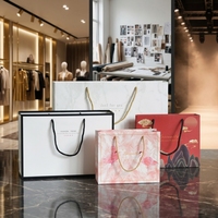 Sac en papier cosmétique holographique irisé, fait main, imprimé sur mesure, brillant arc-en-ciel, pour les marques de maquillage et de montres tendance