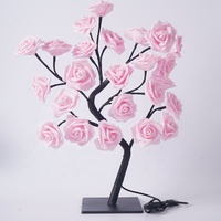 TAIKOO Led Tischlampen Geschenk Heimzimmer Dekor Rosebaum Tischlampe Usb 24Leds Blume für Party Hochzeit Weihnachten