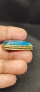 Pendentif en laiton rainuré avec cristal d'apatite 100% naturel, lot de pendentifs en macramé d'apatite, lot d'apatite rainurée de qualité supérieure, prix de gros - Product Image 3