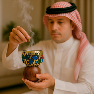 Brûleur à Bakhoor en bois de santal et d'acacia de qualité supérieure FAIZA CRAFT |   Porte-encens d'aromathérapie fait main en gros - Product Image 1