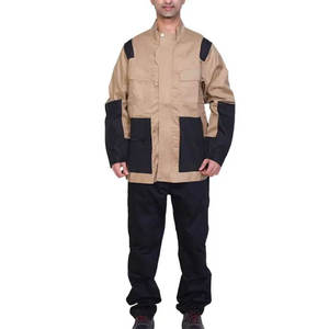Chaqueta de Trabajo de Alta Visibilidad para Hombre, Antiarrugas, Color Bronceado y Negro, Manga Larga con Bolsillos, Color Personalizado, Uniforme Industrial - Product Image 1