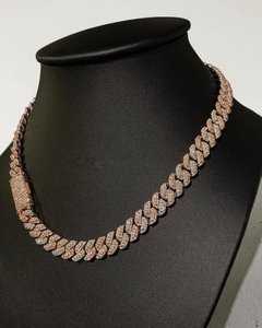 Cadena de Eslabones Cubanos con Incrustaciones de Moissanita VVS de Corte Brillante Redondo, Bañada en Rodio, Unisex, de Lujo, para Uso Diario - Product Image 4