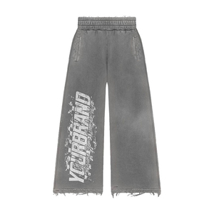 Conjunto de Sudadera con Capucha y Pantalones Deportivos Unisex Personalizados, de Corte Holgado, Lavado Ácido, con Cierre de Cordón, Estampado en Serigrafía, Poliéster/Algodón - Product Image 2