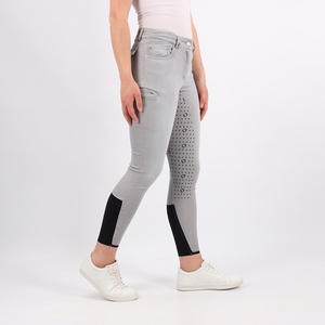 High Quality 4-way Stretch Horse Riding Breeches <b>Leggings</b> Tights <b>Equestrian</b> Wear Pants on Technical Fabric with Soft Feel - Product Image 2