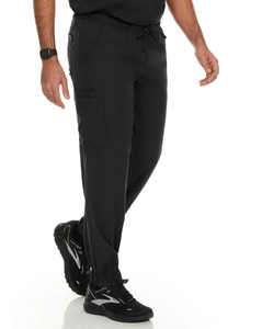 Ensemble de blouses médicales pour hommes – Haut extensible à col en V et pantalon droit avec ceinture élastique, 7 poches - Product Image 5