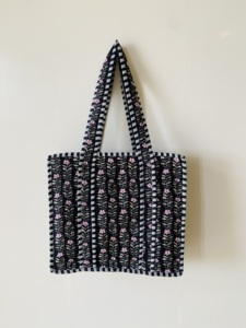 Pinkcityhandloom Eco-Friendly Women's Hand-Block Print Floral Cotton Quilted Mini Tote Bag Bohemian Travel Spring Summer Winter - Product Image 6