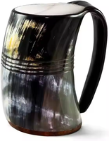 Tasses à café en corne de buffle - Tasse de fête de luxe avec couvercle anti-fuite et isolation sous vide, compatible lave-vaisselle par Crescent Crafts