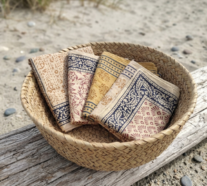 Lot de bandanas en coton imprimés à la main, style bohème ethnique, teints à la main effet soleil, 100 % coton, respectueux de l'environnement - Product Image 4