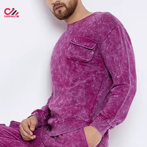 Survêtements délavés à l'acide de qualité supérieure pour hommes, style vintage, ensembles de survêtements hip-hop élégants, ensembles imprimés personnalisés pour l'hiver - Product Image 5