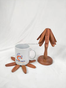 Luxury <b>Tree</b> Shape Wooden Placemat with 4 Coasters 1 <b>Stand</b>-Eco-Friendly Custom Size 10MM Thickness - Product Image 4