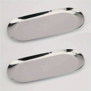 Modern Oval Stainless Steel Decorative Tray Minimalist Metal Candle Plate Desktop Sundries <b>Storage</b> Dish For Home Hotel Decor - Product Image 2
