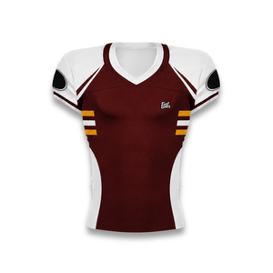 Custom Men's American Football Jersey Set <b>Maroon</b> White Sublimated Moisture Wicking Fitted Short Sleeve Uniform Apparel - Product Image 6