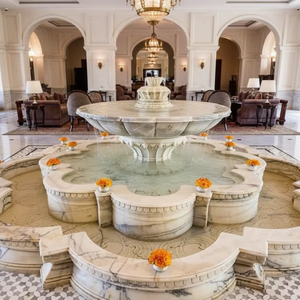 Fuente de Exterior de Mármol Natural de Lujo, Tallada a Mano, de Piedra Sólida, Moderna, Ecológica, Resistente al Fuego, Duradera y de Fácil Instalación - Product Image 1