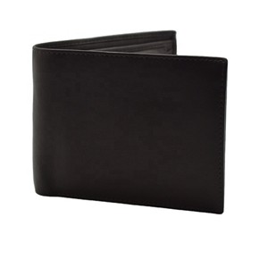 <b>Men's</b> Genuine Leather Bifold <b>Wallet</b> Slim Fold Minimalist Design Short Length Daily Use Length ID Card Slot Open Polyester Coins - Product Image 1
