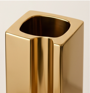 Vase à fleurs moderne en métal doré, centre de table rectangulaire de luxe, conteneur décoratif pour la maison et l'hôtel, vente en gros - Product Image 3