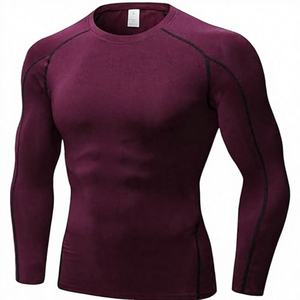 <b>Men's</b> Full Sleeve <b>Compression</b> <b>Shirt</b> Navy Blue Black Quick Dry Polyester Sport Top for Adults - Product Image 3