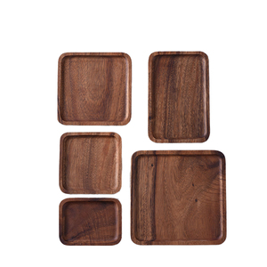 <b>Rustic</b> Wooden Food Serving Tray with Handles Handmade Decorative Breakfast Tray for Bed Kitchen <b>Dining</b> Coffee <b>Table</b> - Product Image 1