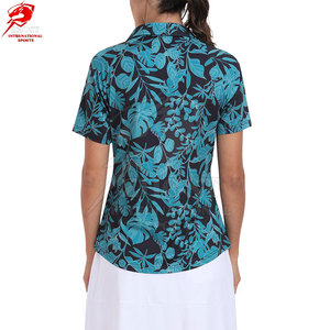Polos de golf personalizados para mujer, directamente de fábrica, confeccionados con tela ligera y elástica y un estilo atlético elegante para golfistas. - Product Image 3