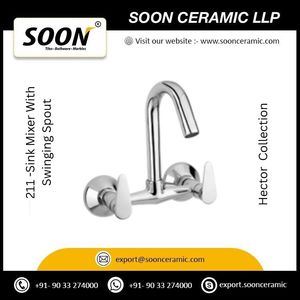 Basin Faucet 211 Sink Mixer With <b>Swinging</b> Spout Stainless Steel Polished Sustainable Modern Design Wall-Mounted <b>Single</b> Handle - Product Image 2