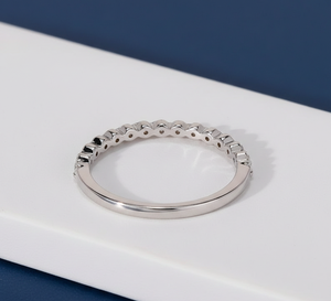 0.20Ct Lab Grown Diamond Minimalist Stackable Women's Wedding Engagement <b>Ring</b> White Gold Rhodium Plated - Product Image 2