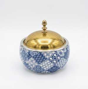 Marmite isotherme ronde en acier inoxydable, design martelé, pour service traiteur - Product Image 2